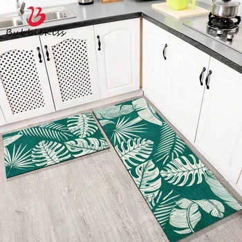 

Bubble Kiss Kitchen Mat Green Plant Absorbent Kitchen Carpet Long Strip Bedroom Entrance Doormat Home Hallway Floor Decor Rug