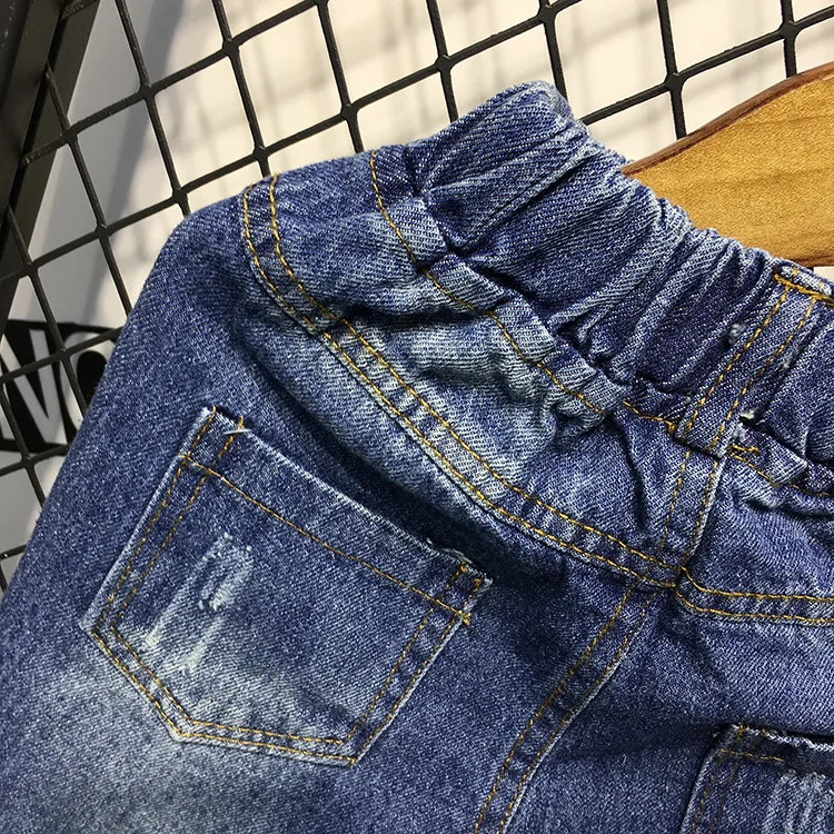 Beth Item детская одежда; Новинка года; Летние универсальные ковбойские капри в Корейском стиле с начесом для мальчиков; C12191