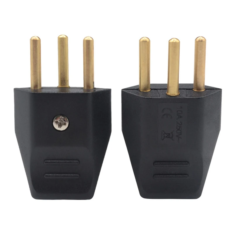 Copper CE Switzerland power cable Assembly wiring plug 250V 10A 1pcs 3Pole Connector Euro industrial power cord plug power strip,plug adapter,electrical socket,power socket,power plug adapter,power cord,wall socket extender