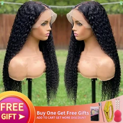 28 30 Inch Deep Wave Transparent Lace Frontal Wig Human Hair Deep Curly 4x4 Lace Closure Wig Pre Plucked 13x4 Lace Frontal Wig