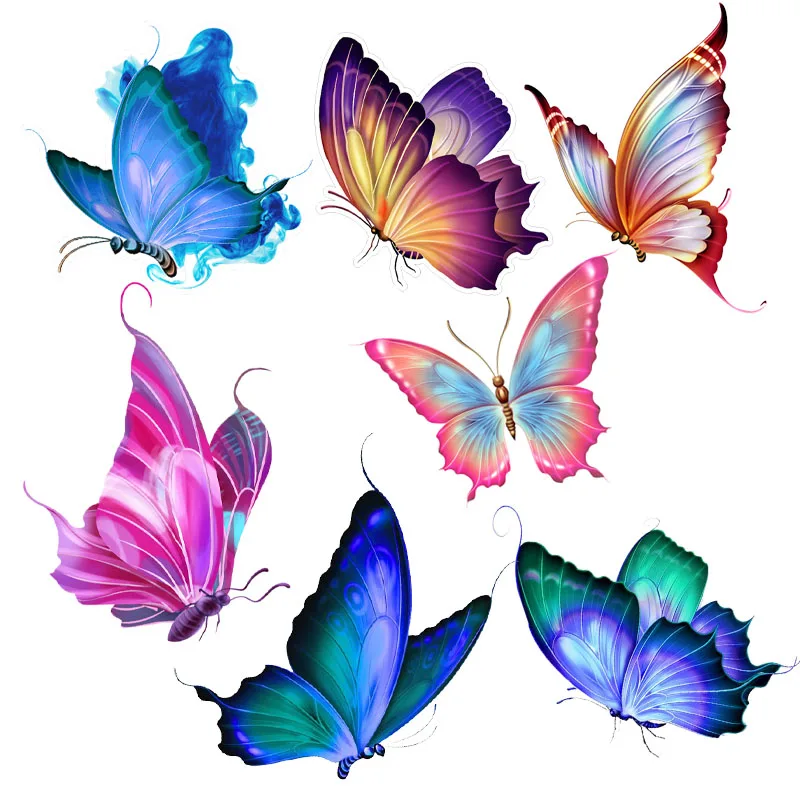 Наклейки на автомобиль ChienHow красивые Мультяшные бабочки УФ-принты ПВХ наклейки