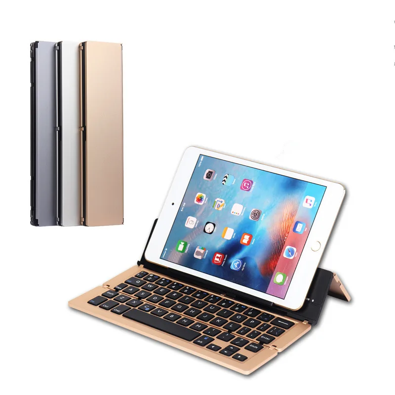 

Universal Three Foldable Wireless Aluminium Alloy Bluetooth Keyboard Suitable for Apple/Android/Windows Three System