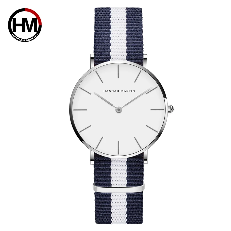 Quartz Watch Classic Nylon Strap Japan Quartz Movement Fashion Casual Wrist Watch Fabric thin Canvas Wristwatch For Women
