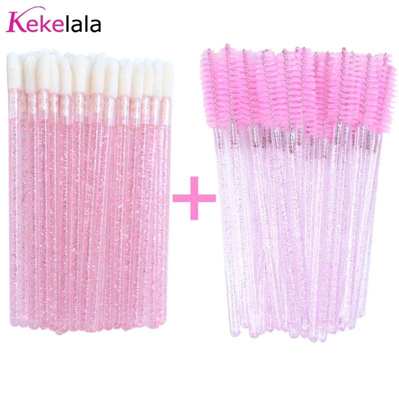 100pcs Disposable Micro Lip Brushes Eyelash Mascara Wands 2 In 1 Bundle
