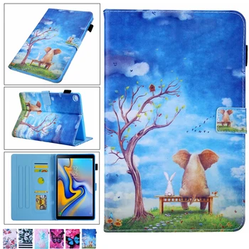

Child New case Soft + pu Leather Wallet Magnetic Stand flip Cartoon Cover for Samsung Tab A 8.0 inch SM-P200 P205 Case + pen