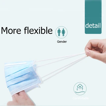 

Anti-pollution three-layer mask dust mask disposable mask elastic disposable dust filter safety mask