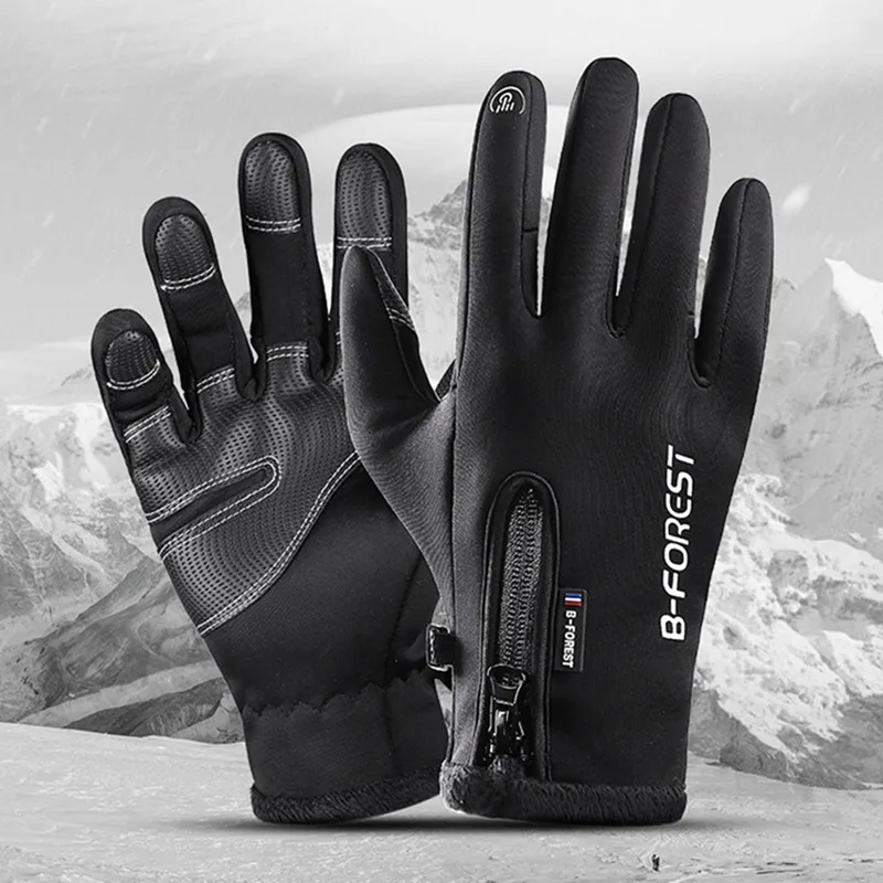 

Hot Riding Gloves Touch Screen Bike Gloves Men Women Winter Thermal Windproof Full Finger Cycling Glove Anti-slip Bicycle Gloves