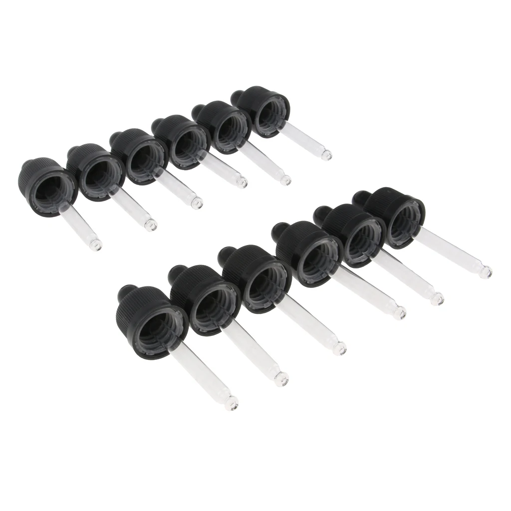 Essential Oil Bottle Aromatherapy Vials Glass Dropper Pipette Tops 15ml 12x