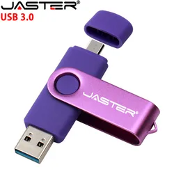 JASTER – clé USB 3.0 OTG métallique haute vitesse, support à mémoire de 8gb 16gb 32gb 64gb 128gb 3.0 gb, Micro lecteur Flash 