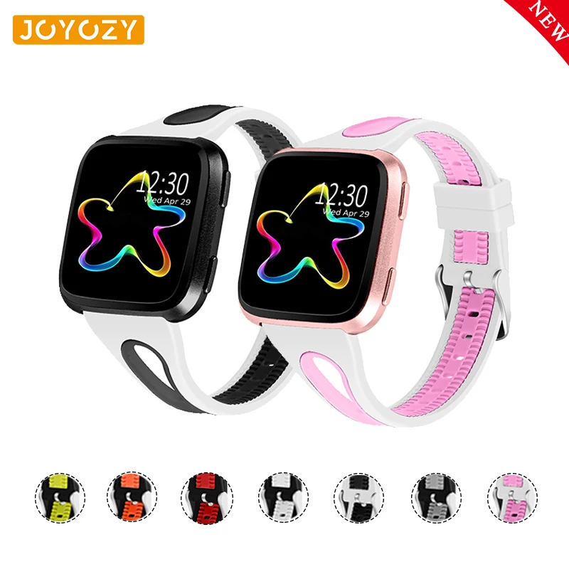 Joyozy Спортивный Повседневный стиль два цвета водонепроницаемый для fitbit versa ремешок для часов классический силикон Материал для fitbit versa