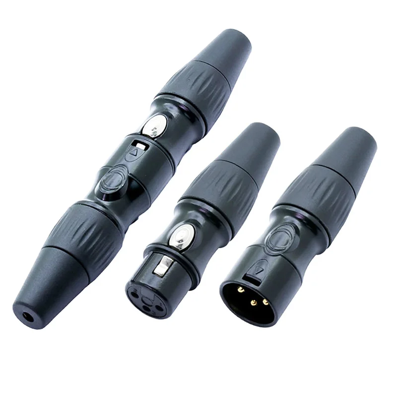 10 шт./лот 3 Pin XLR Сделано в Китае со штекера на гнездо провода соединителя металлический корпус Бог Позолоченные переменного тока 3-полюсный гнездо XLR микрофон кабель для подключения к сети и гнездом для наушников