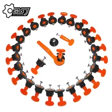 

50pieces of reusable tile leveling system wall and floor tile leveler with wrench tile spacer laying anti-slip construction tool