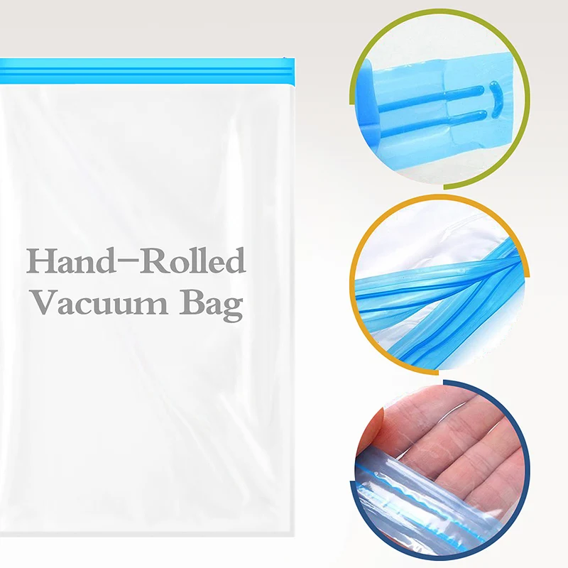 Travel Luggage Air-Free Hand-Rolled Vacuum Compression Bag Transparent  Clothing Storage Bag Household Finishing Packing