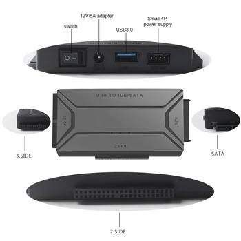

USB 3.0 to SATA IDE ATA Data Adapter 3 in 1 for PC Laptop 2.5" 3.5" HDD Hard Disk Driver With Power Switch