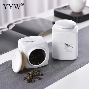 

Tea Box Square Packaging Craft Tea Boxes Cylinder Coffee Powder Tea Caddy Fancy Canister Tea Container Ceramic Jar Caddies