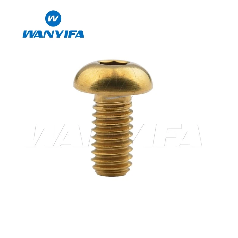 M4x8 Gold M4x6 8 10 12 15 пуговиц по 20 мм шестигранный ключ полукруглой головкой Винт с титановым болтом для Велосипедное защитное крыло - Цвет: M4x8 Gold