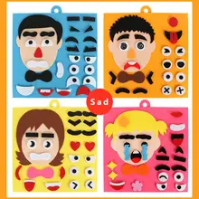 Детские игрушки с выражением лица, тканевая книга для раннего возраста, Обучающие игрушки, забавные игрушки с выражением лица, сделай сам, игрушка-головоломка, руководство для детей