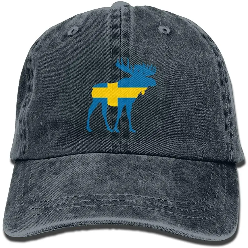 Шведский флаг Лось Взрослый Регулируемый джинсовый хлопок папа шляпа Бейсбол шапки