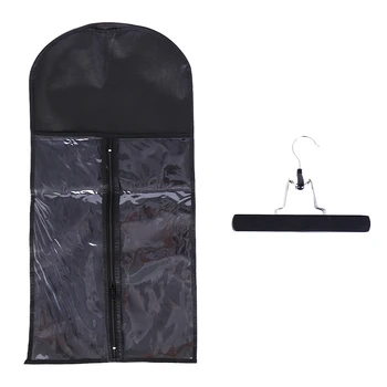 

2018 Hot Hair Extensions Storage Bag Non-woven Suit Case Carrier Package Metal Hanger Virgin Hair Weft Clip Home Supplies New