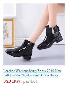 Женские ботильоны в стиле панк; модные ботинки с пряжкой и ремешком на молнии; женские тонкие ботинки; женские ботинки на молнии; женская обувь