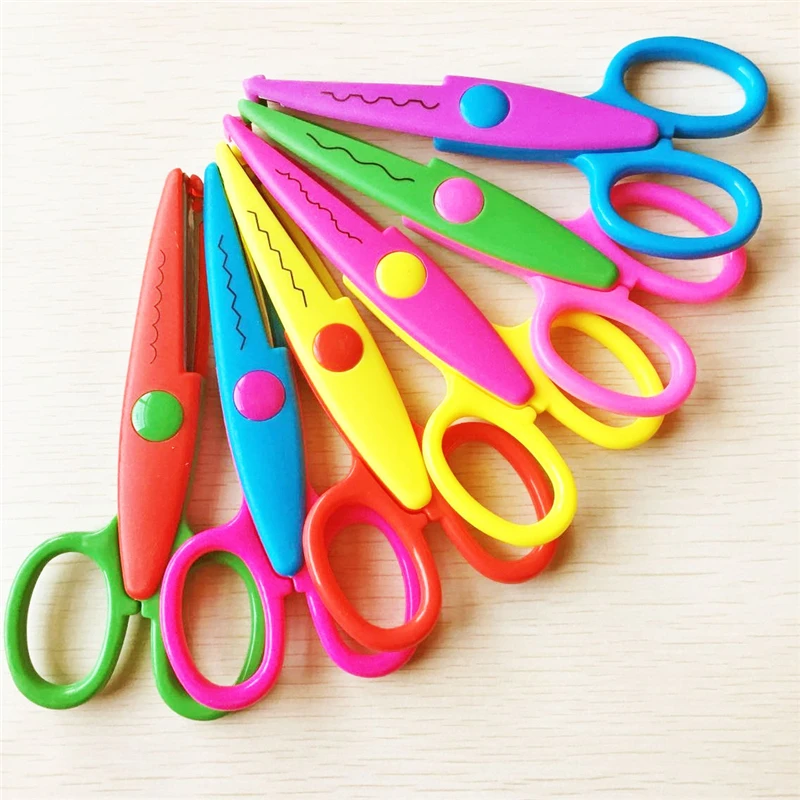 6 Pcs/lot Cute Kids Diy Decorative Craft Scissors For Paper Fabric Tape  Cutting Photo Album Scrapbooking Design Cutter School - Scissors -  AliExpress