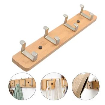 

1 Set Wall Hanging Clothes Hanger Wooden Coat Hat Hook for Home Use