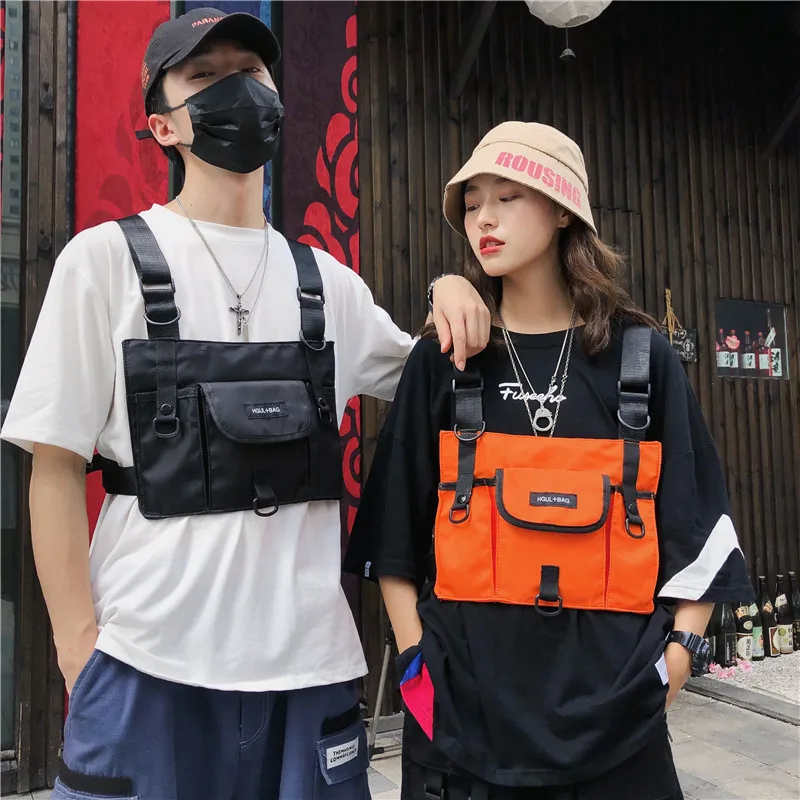 

BD-7095 New Fashion Male and Female Couples Chest Pack Convex Shape Function Wind Tactical Vest Bag Bulletproof Backpack