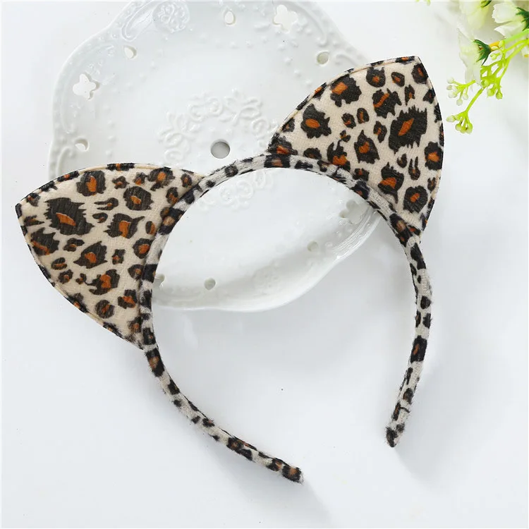 wide headbands for short hair Women Leopard Printed Cat Ear Hair Band Sexy Hair Hoop Headband Lovely Hairband Party Supplies Accessories Headwear Multi color big hair clips Hair Accessories