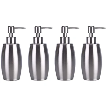 

Soap Dispenser, 10 Oz Stainless Steel Countertop Lotion Dispenser 350ML Liquid Dispenser for Kitchen and Bathroom (Pack of 4)