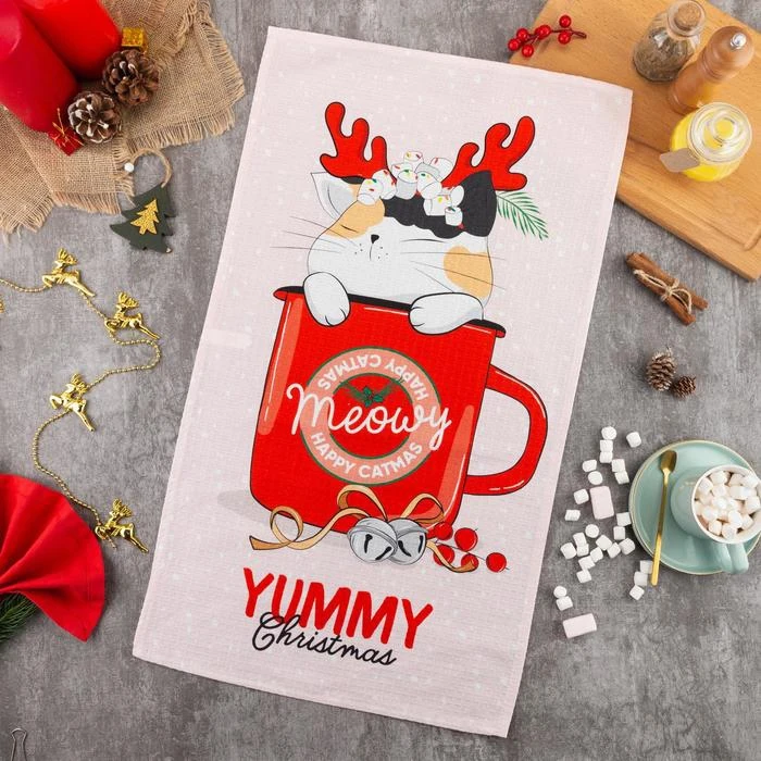 Полотенце "Этель" Yummy Christmas 40х73 см, 100% хл, вафел.полотно 164 гр/м2 5135237|Чистящие салфетки| | АлиЭкспресс