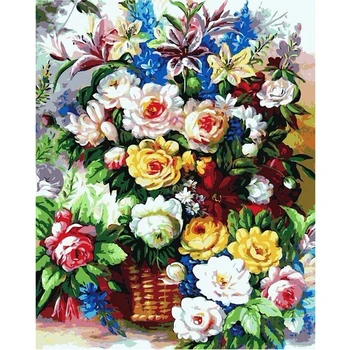 

Flower In Vase Oil Painting By Numbers Kits Adult Gift Drawing Canvas HandPainted DIY Pictures Art coloring By Number Home Decor