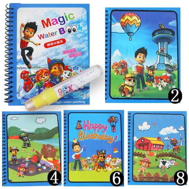 1PCS Montessori Coloring Book Doodle& Magic Pen Painting Drawing Board Magic Water Drawing Book For Kids Toys Birthday Gift - Цвет: H