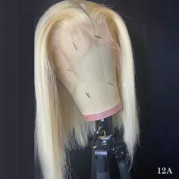 

12A 150% Short Bob Wig 613 Lace Honey Blonde Color Remy Brazilian 13x1 T Lace Front Human Hair Wig Ombr for Black Women