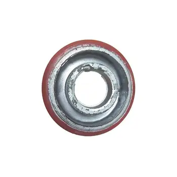 

New Caster Medium 3-inch Cast Iron Pu Double Axle Single Wheel Red