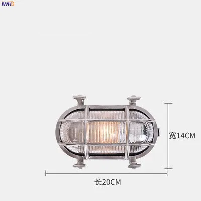 IWHD Лофт промышленный открытый светильник-бра настенный балкон сад водонепроницаемый IP44 светодиодный настенный светильник наружное освещение - Испускаемый цвет: Outdoor