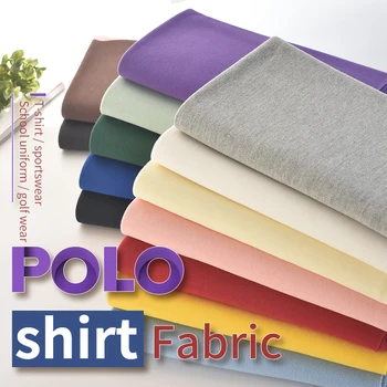 

185X50cm Polo fabric cotton cloth knitted clothing fabric school uniform student's T-shirt Long Sleeve Top Casual and breathable