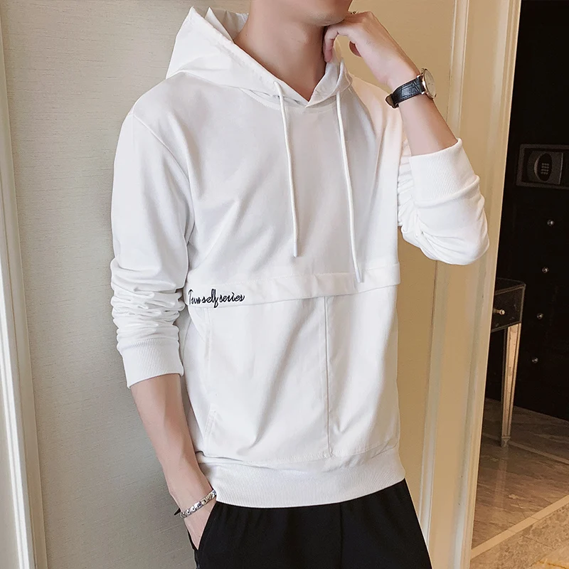 Толстовка мужская белая с капюшоном в стиле хип хоп 2020|Толстовки и свитшоты| |