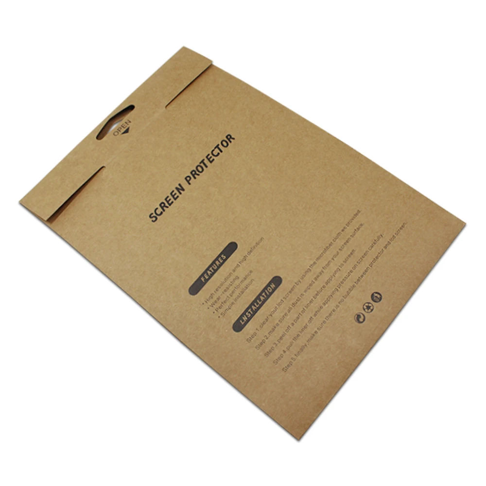 

DHL 80Pcs/Lot Brown Paper Packaging Box with Hang Hole for 12.9" iPad Pro 9.7" iPad Pro iPad Air 2 Screen Protector