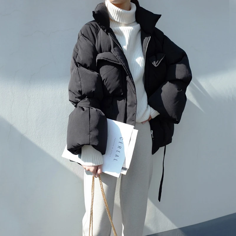 Женские зимние куртки и пальто корейские свободные пальто с хлопковой подкладкой модные короткие парки теплая утепленная женская уличная куртка