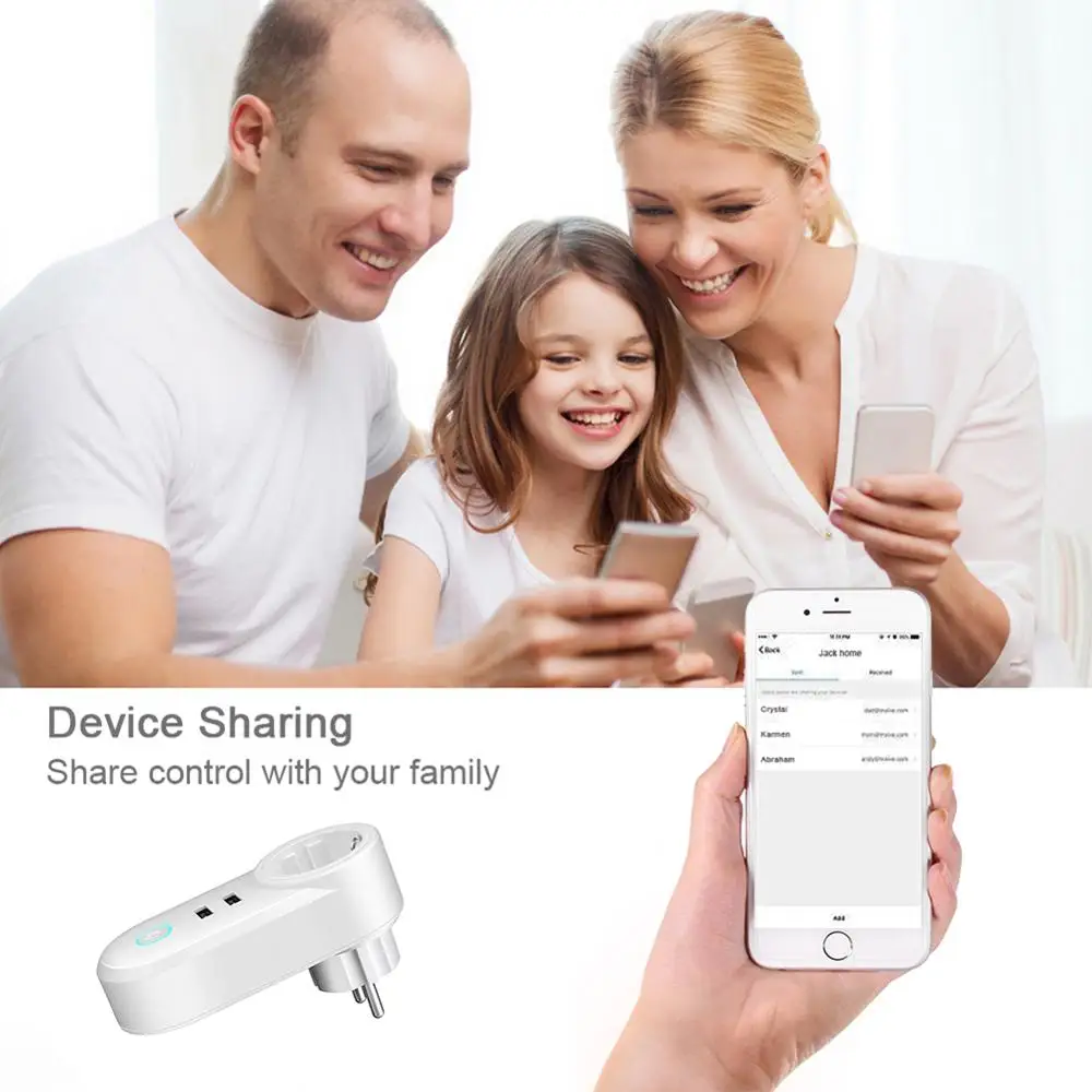 ЕС Smart Plug умная розетка Wi Fi с пульт дистанционного управления USB приложение