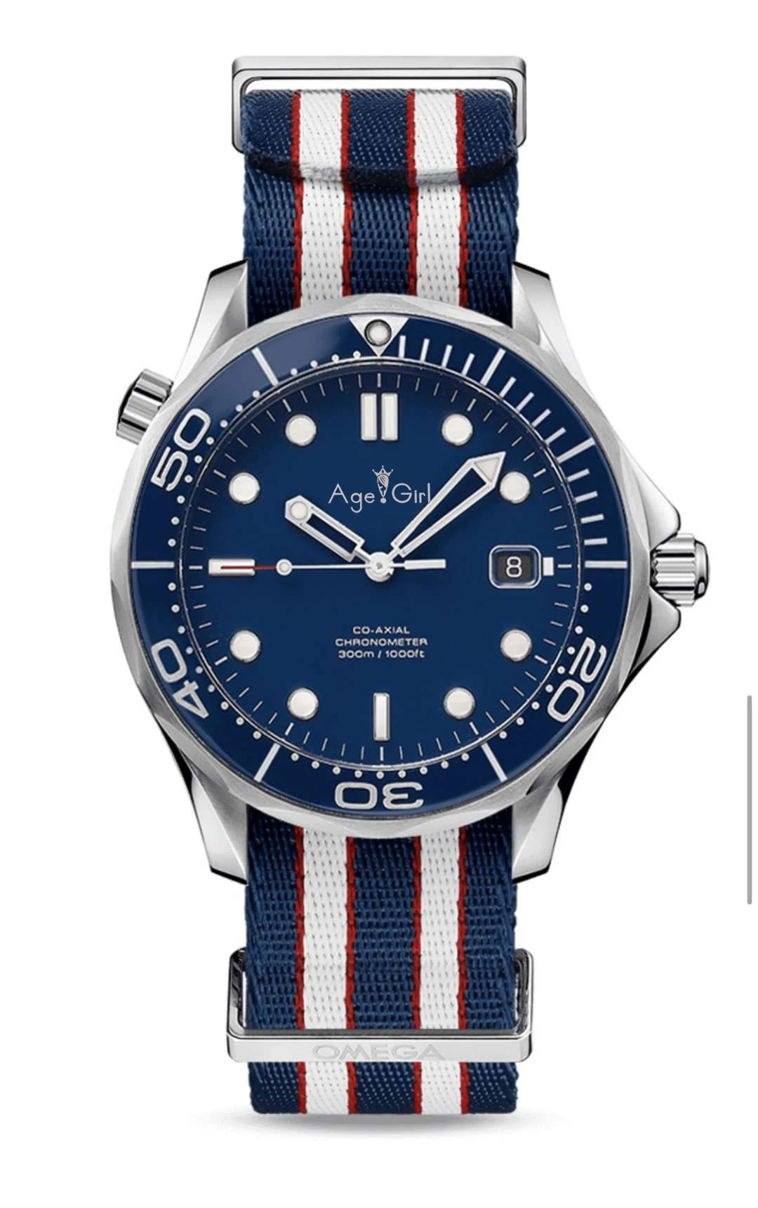 

Luxury Brand New Men Automatic Mechanical Watch Canvas Blue Red Black James Bond 007 Ceramic Bezel Crystal Sapphire Sport AAA+