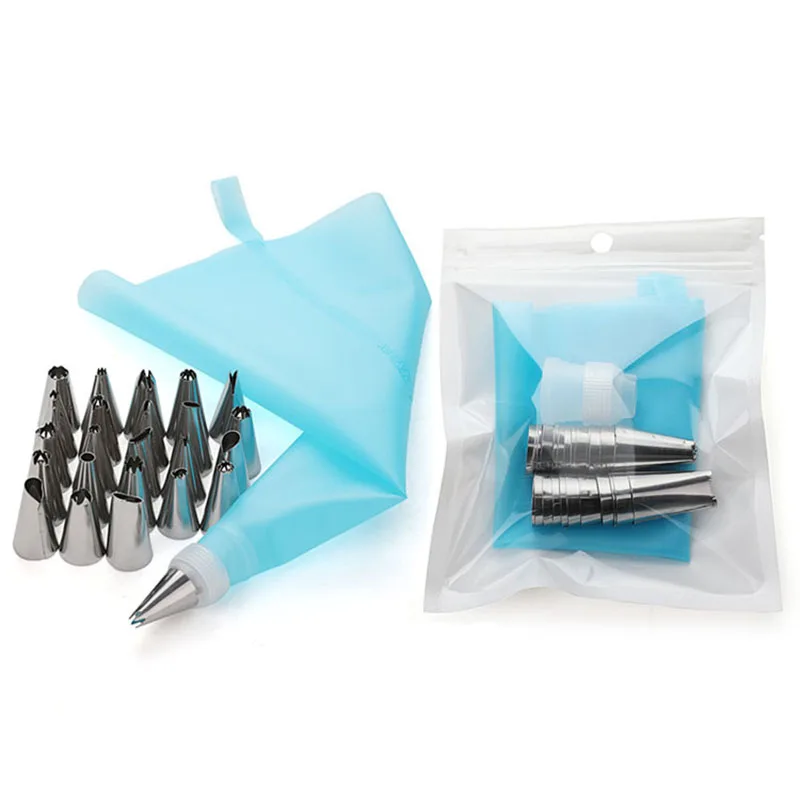 Unibird 8-50Pcs TPU Pastry Bag Tips Home Baking Icing Piping Cream Pastry Nozzles Set Kitchen Cake Decorating Tools with Convert