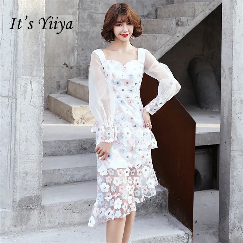 It's YiiYa Cocktail Dress Full Sweetheart Plus Size Tiered Woman Party Dresses Straight Above Knee Robe Cocktail Gowns E878