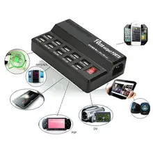 Многопортовое зарядное устройство 10 USB 12A мощность 60 Вт быстрая зарядная станция для iPhone 7 5 5S 6 6S Plus iPad LG samsung huawei Nexus адаптер переменного тока