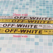 5/10Yards 25/36mm Nylon Webbing " OFF WHITE" yellow and white color Sewing accessories for belt bag garment