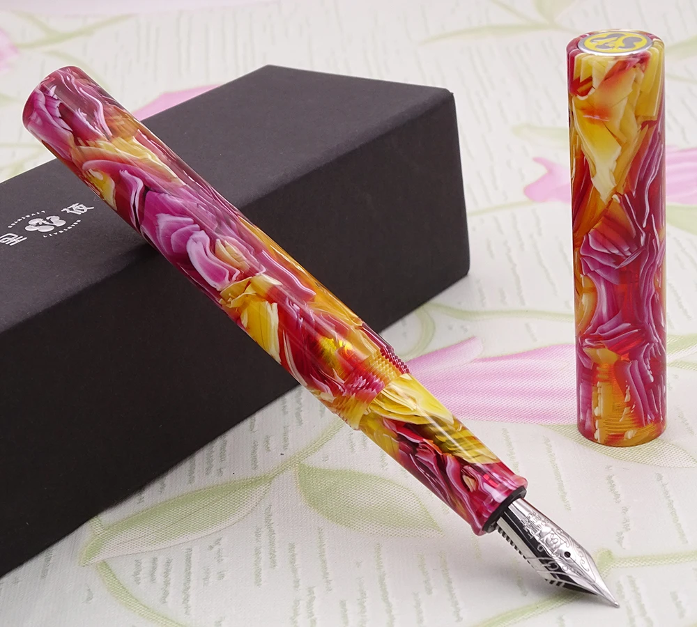 

LIY (Live In You) Resin Acetate Fiber Awesome Fountain Pen Schmidt Fine Nib Writing Ink Pen Set for Gift Business Collection-17