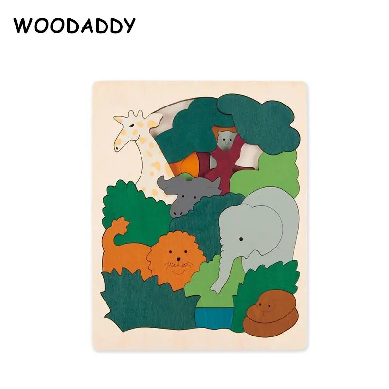 

Dropshipping Large Alphabetic Animal Puzzles Wooden Toys For Kids Multilayer Mosaic Puzzles Preschool Teaching Aids Educational