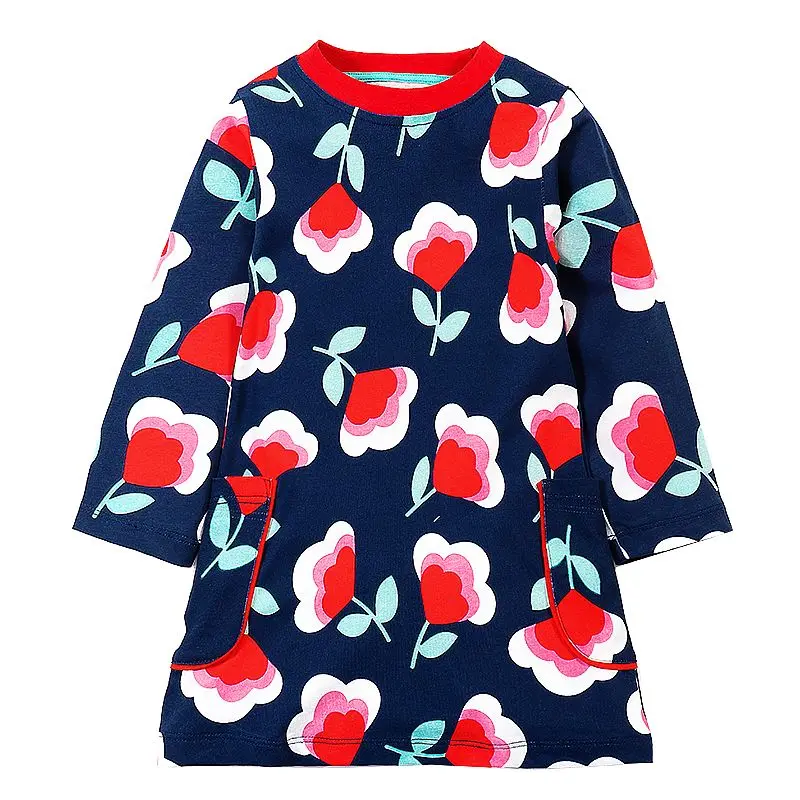 Платье с длинными рукавами для маленьких девочек; Robe Princesse Fille; рождественское платье; Детские платья с рисунком для девочек; детская одежда; Vestidos - Цвет: 96