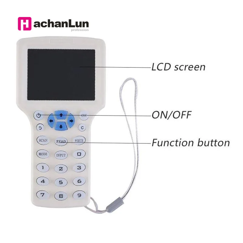 

English 10 frequency RFID Copier ID IC Reader Writer copy M1 13.56MHZ Encrypted Duplicator Programmer USB NFC