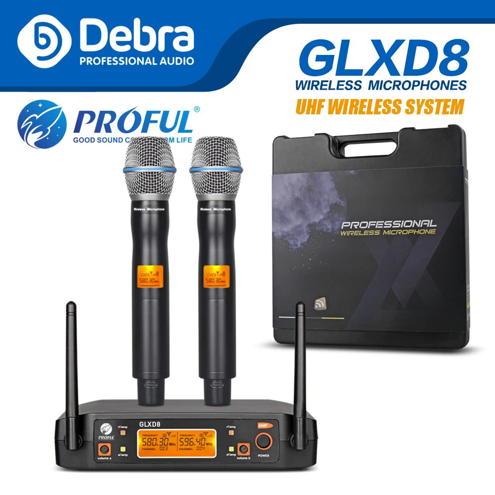 Debra GLXD8 UHF Беспроводная микрофонная система с чехлом чехол 2 металлические
